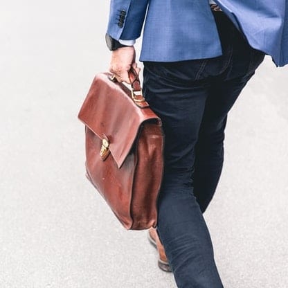 Man with computer case