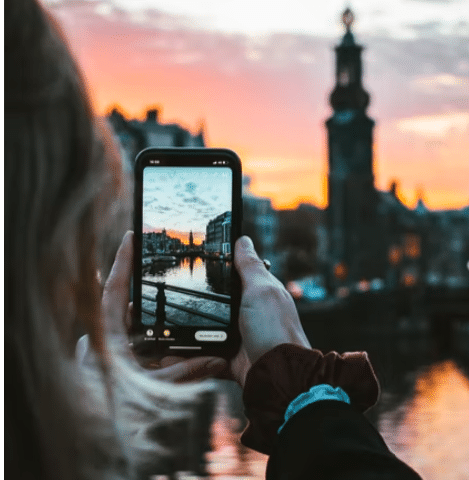 woman taking a photo